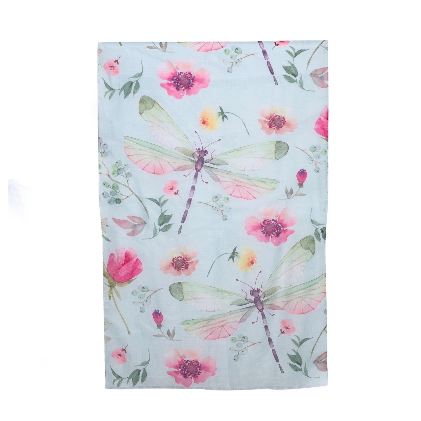 Taylor Hill Scarf - Aqua Dragonfly Garden