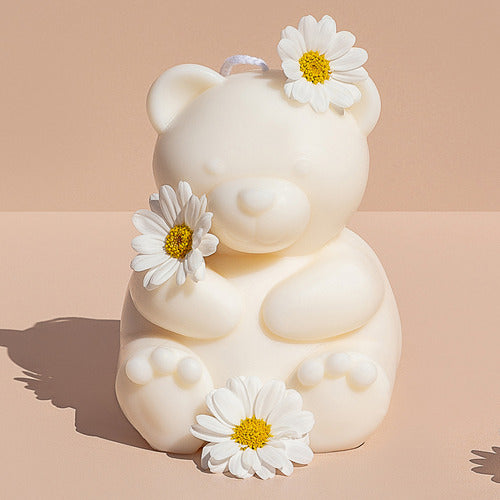 Teddy Candle - White