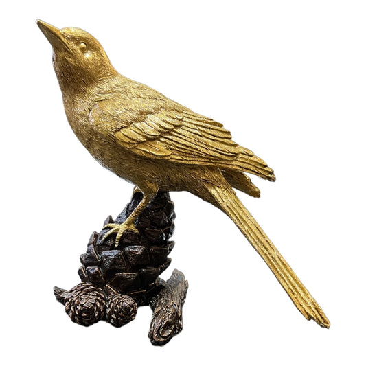 Pinecone Perched - Decorative Sparrow Figurine