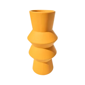 Zig Zag Mustard Ceramic Vase