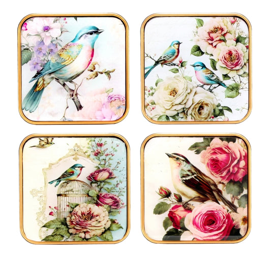 Flora Pluma Premium Coasters (Set Of 4)