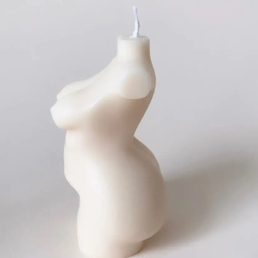 Curvy Girl Moulded Candle - White