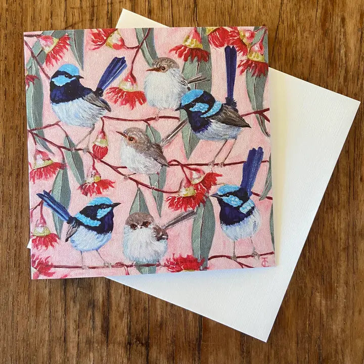 Card Fairy Wren Red Gum