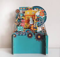 3D Pop Up Kid's Greeting Card Robots