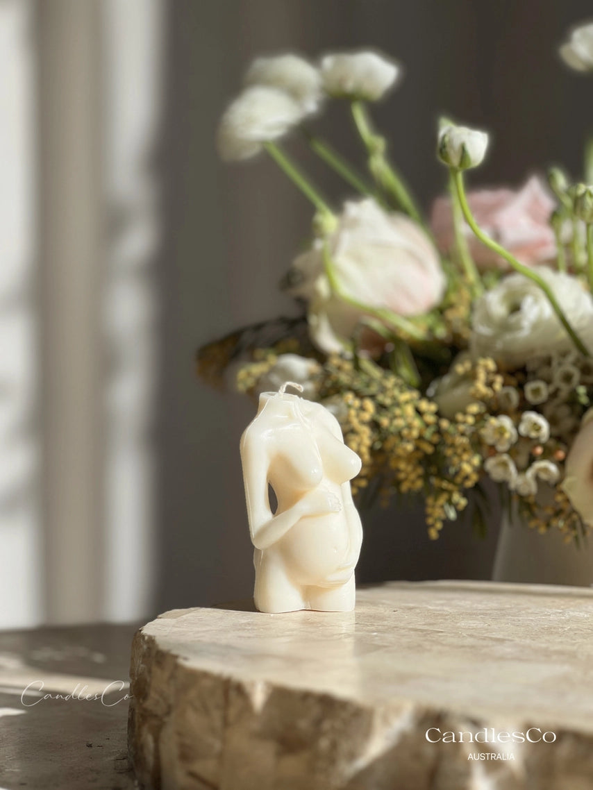 Baby Mumma Candle White 6x9cm