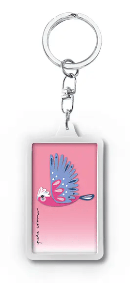 3D Kinetic Key Ring - Pink Cockatoo
