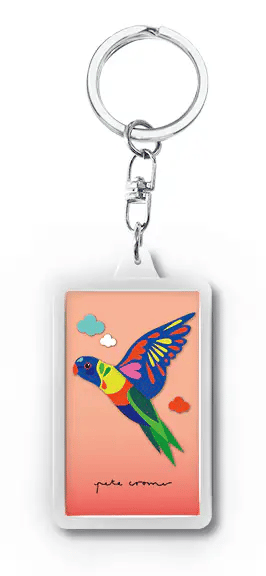 3D Kinetic Key Ring - Rainbow Lorikeet