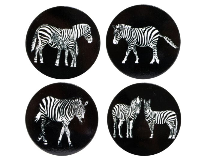 Ivory Stripes Ceramic Coasters (Set of 4)