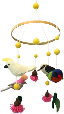Handmade Felted Mobile - Aussie Birdies