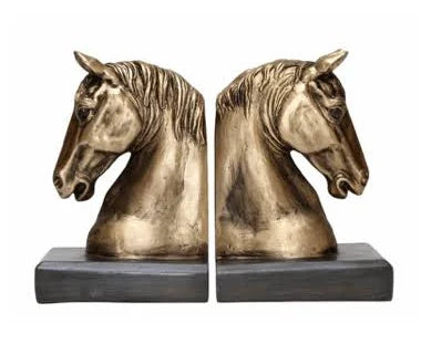 Golden Thoroughbred Book Ends