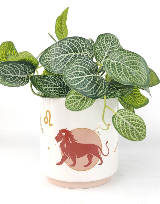 Leo Zodiac Ceramic Planter